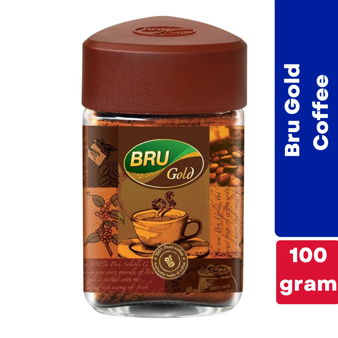 BRU Gold Premium Freeze-Dried Coffee 100 gram Jar